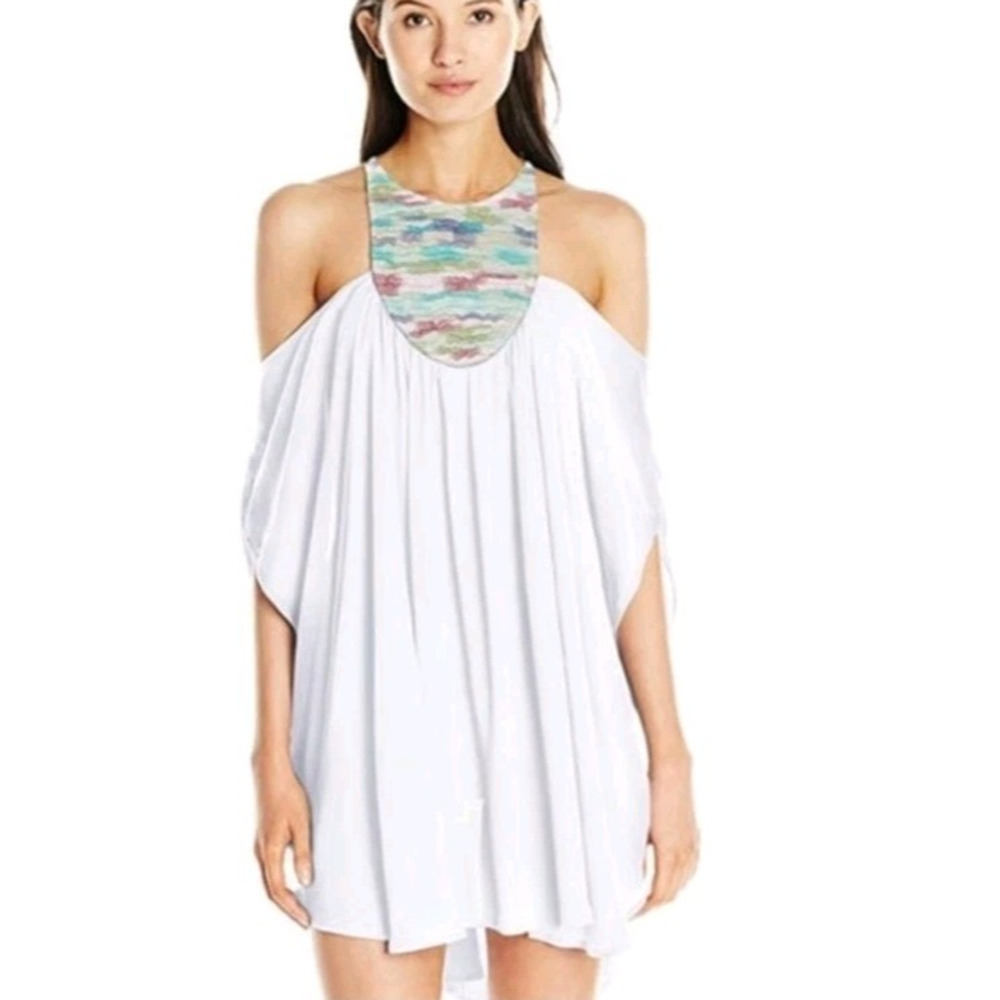 Mara Hoffman Womens Small Tunic Top White Beach Vacation Resort Wear Cover-Up